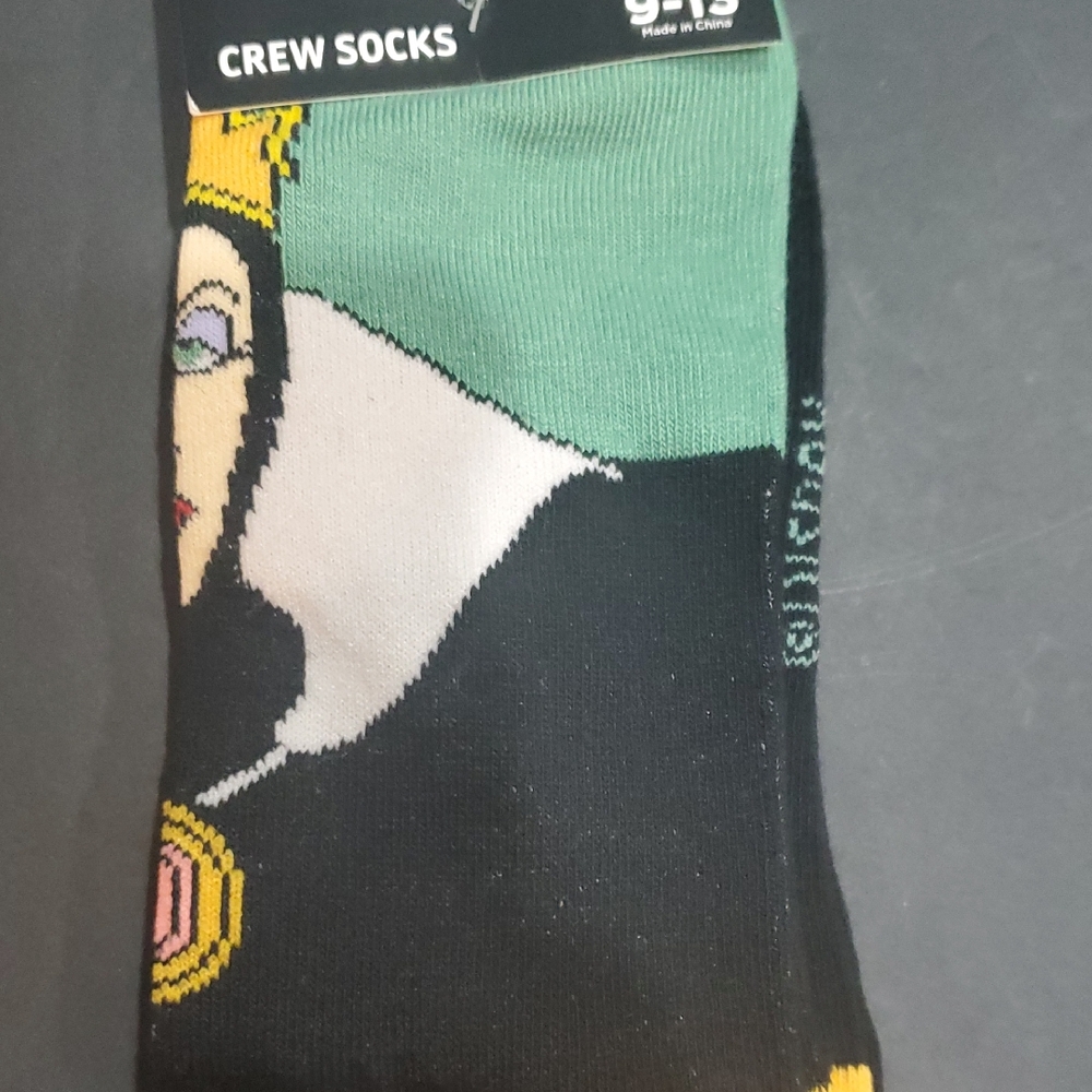 Disney's Snowwhite the Evil Queen, Queen Grimhilde, crew socks, shoe size 9-13